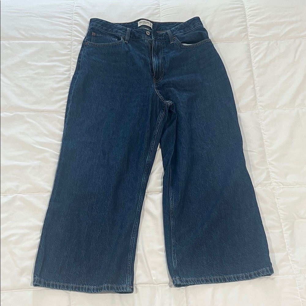 Abercrombie & Fitch Dark Blue Wide-Leg Jeans